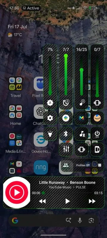 Green Carbon 26 carbon fibre Volume Control Panel preset preview