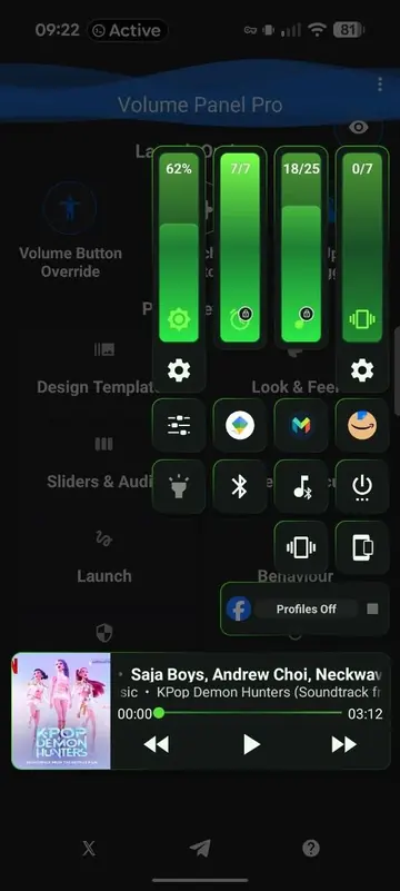 KIS 26 green glass Volume Control Panel preset preview