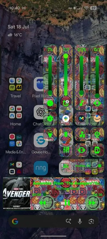 Marvellous comic themed Volume Control Panel preset preview