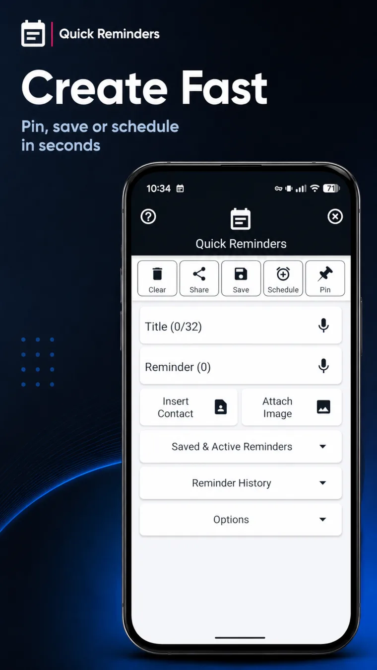 Quick Reminders create fast promo image