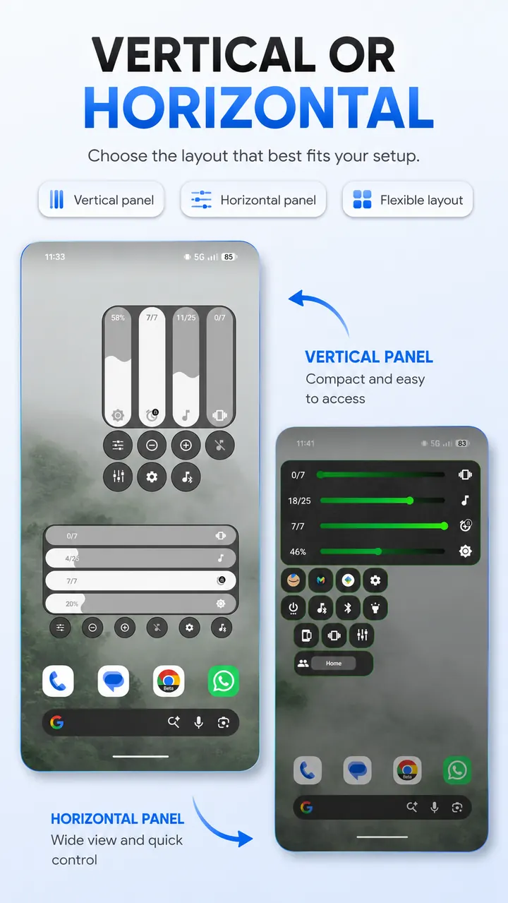 Volume Control Panel layout customisation preview
